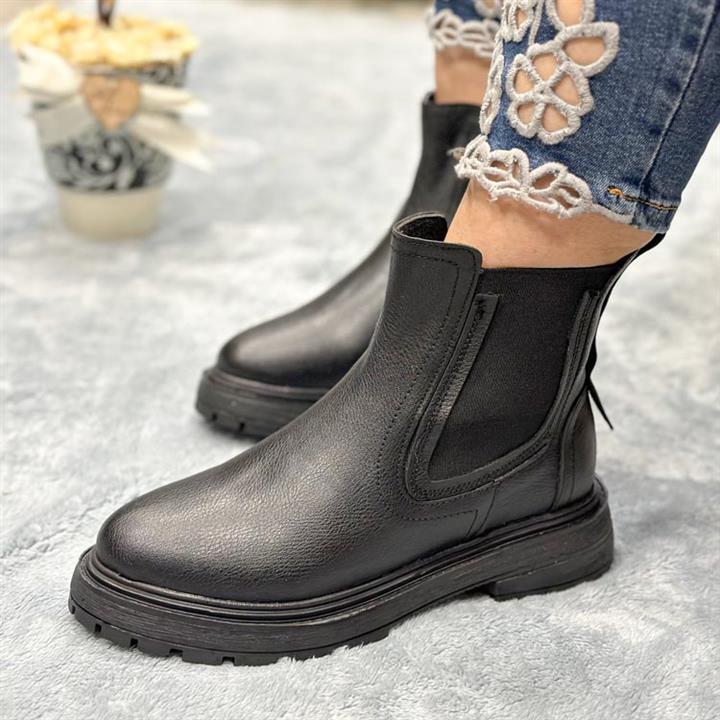 نیم بوت کلاسیک زنانه ضد آب طرح چرم بغل کش کد 9090